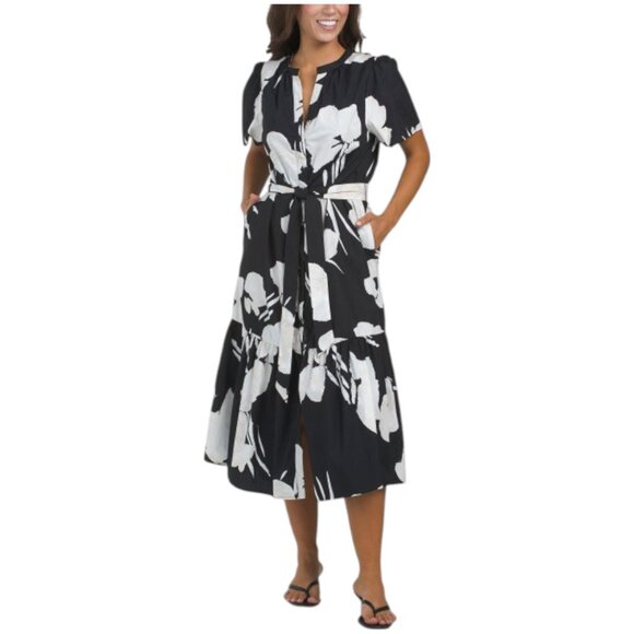 Sugarlips Dresses & Skirts - SUGAR LIPS Shadow Floral Cora Button Up Midi Dress
